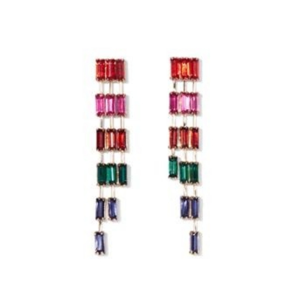 New York & Company Gemstone Strand Drop Earrings